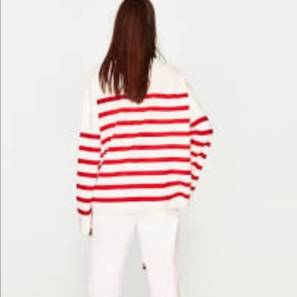 zara striped sweatshirt
